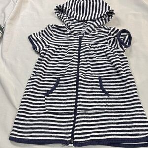 Old Navy - Striped Terry Clothe Hooded Zip-Up Dress